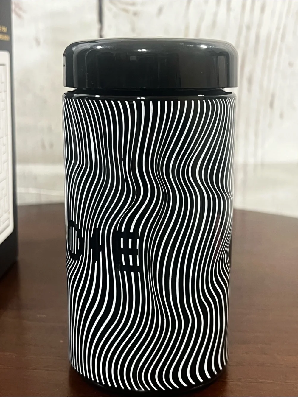 EVERY Day DOSE “Vessel” Black & White Wavy Pattern Canister
